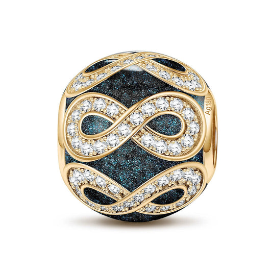 gona- Infinite Loop Tarnish-resistant Silver Charms With Enamel In 14K Gold Plated