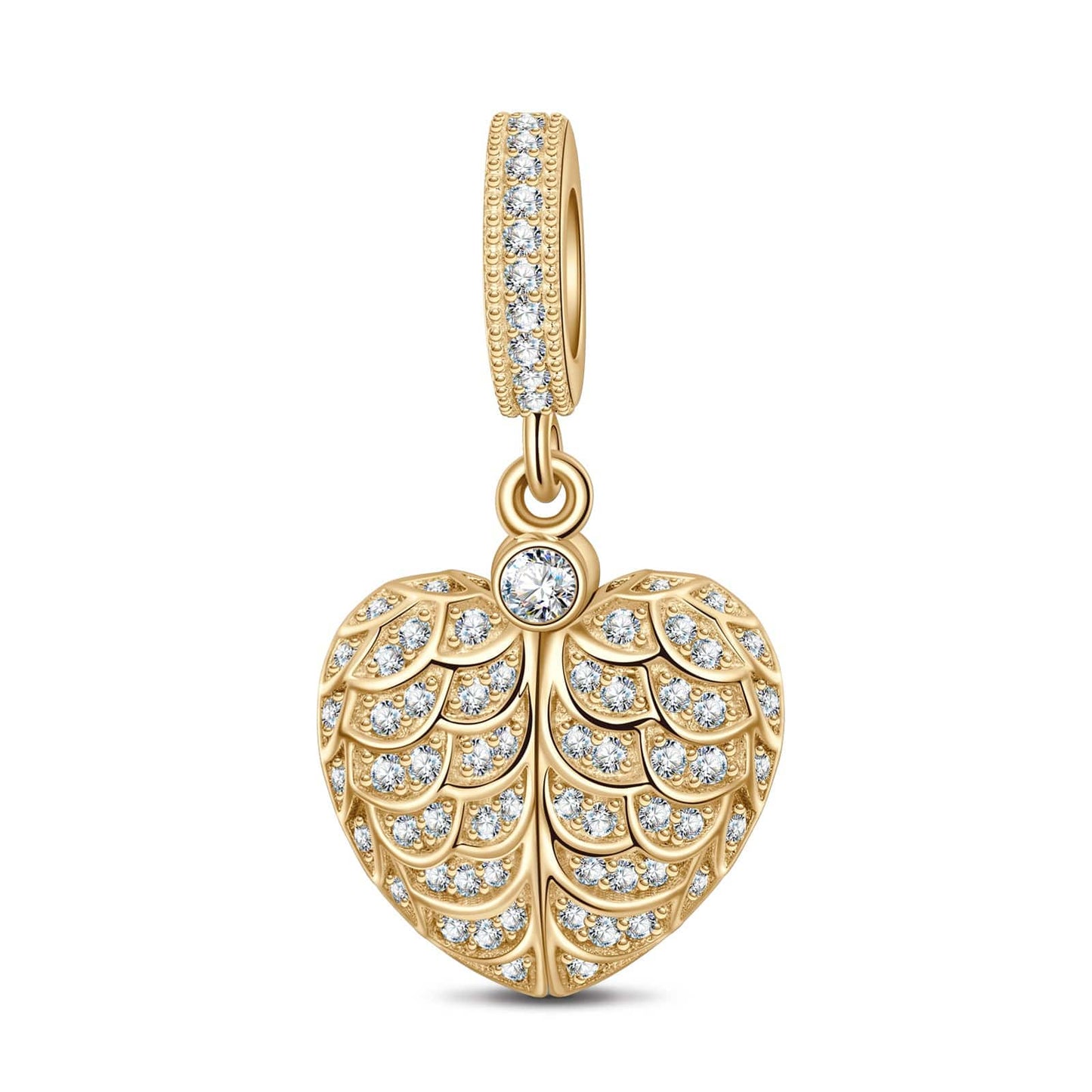 Blue Surprising Love Tarnish-resistant Silver Dangle Charms With Enamel In 14K Gold Plated