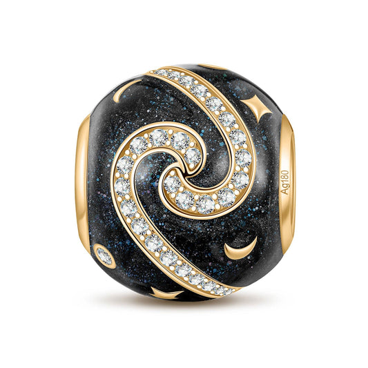 gona- Embrace Tarnish-resistant Silver Charms With Enamel In 14K Gold Plated