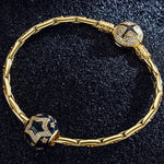 Stars Tarnish-resistant Silver Charms With Enamel In 14K Gold Plated
