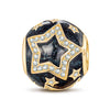 Stars Tarnish-resistant Silver Charms With Enamel In 14K Gold Plated