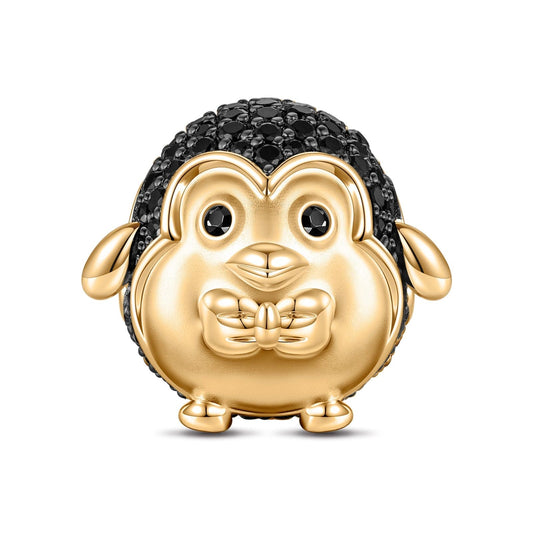 gona- Cute Penguin Golden Tarnish-resistant Silver Charms In 14K Gold Plated
