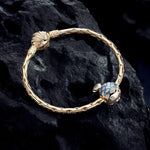 Blue Kissing Fish Tarnish-resistant Silver Dangle Charms With Enamel In 14K Gold Plated