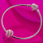 Pink Waves Tarnish-resistant Silver Charms In Silver Plated