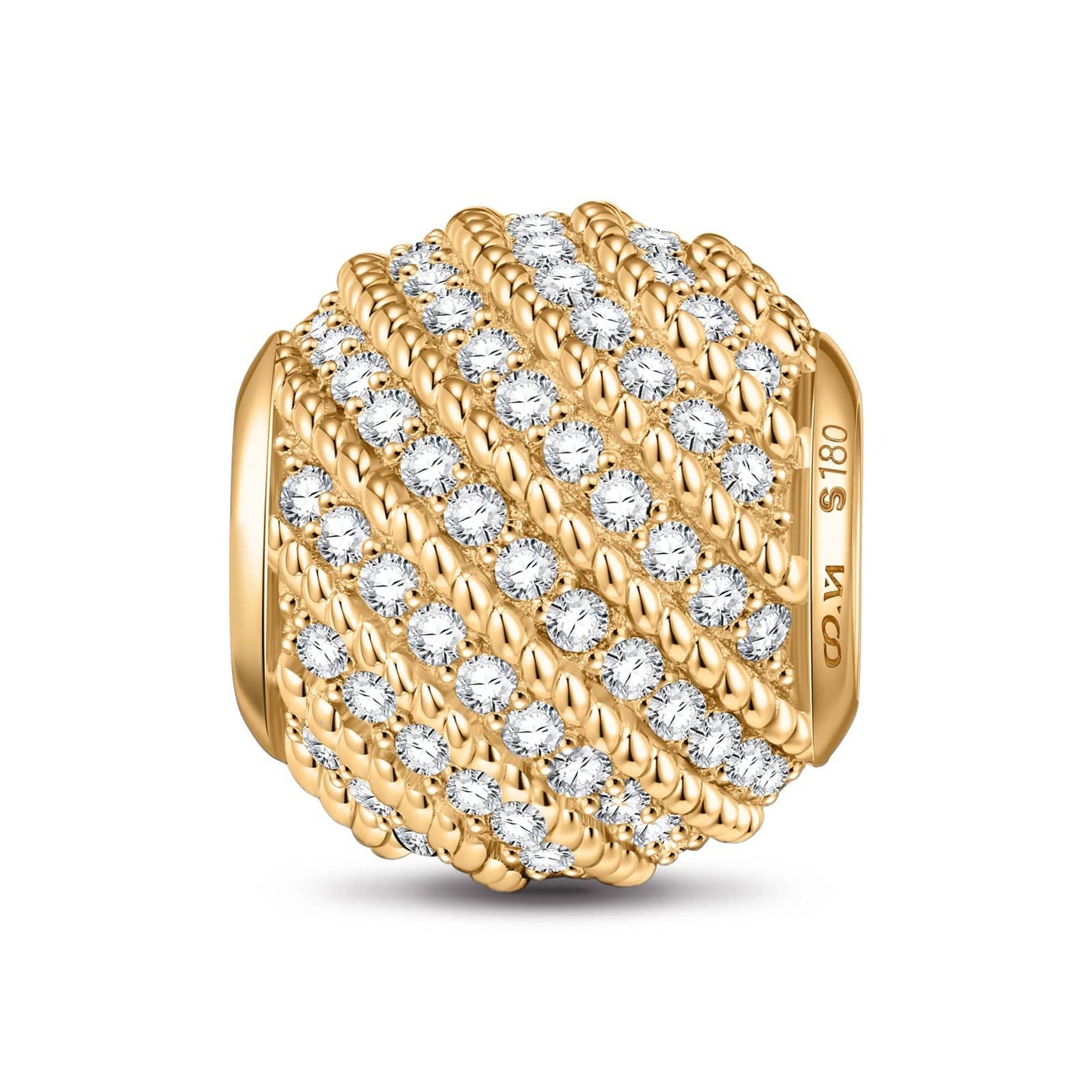 Golden Waves Tarnish-resistant Silver Charms In 14K Gold Plated