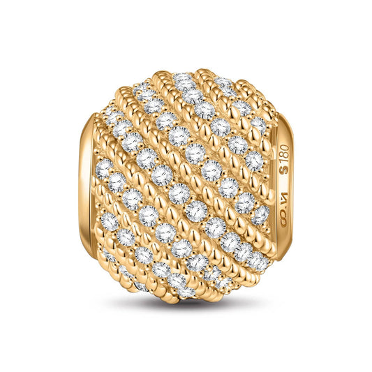 gona- Golden Waves Tarnish-resistant Silver Charms In 14K Gold Plated
