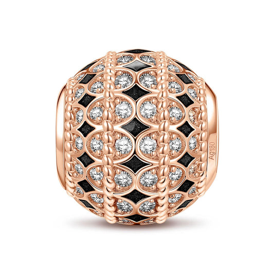 gona- Starburst Tarnish-resistant Silver Charms With Enamel In Rose Gold Plated