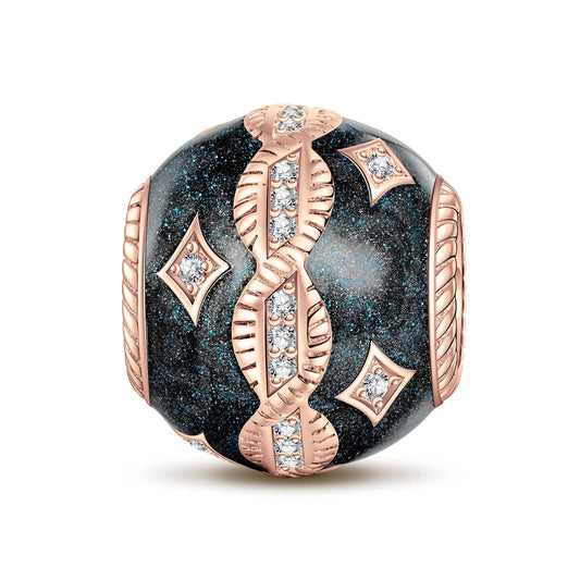 gona- Infinite Love Tarnish-resistant Silver Charms With Enamel In Rose Gold Plated