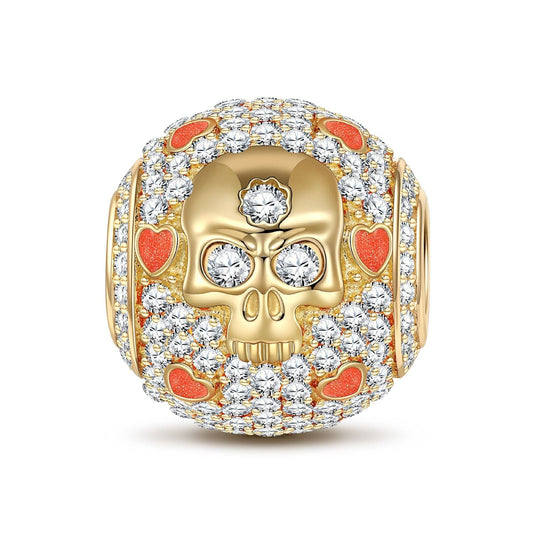 gona- Halloween & Skull Tarnish-resistant Silver Charms With Enamel In 14K Gold Plated