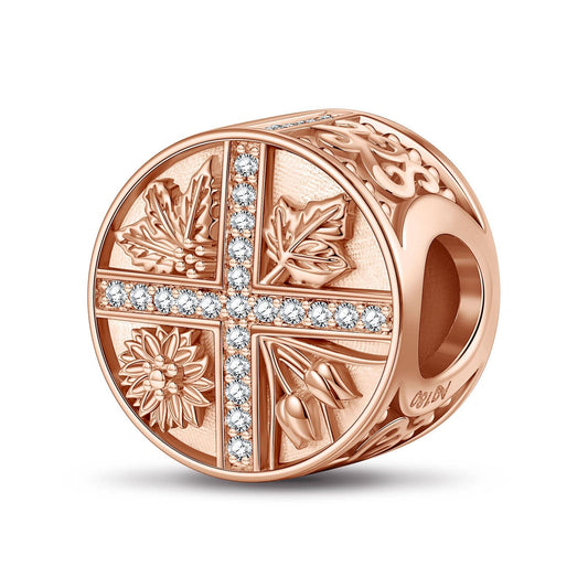 gona- Wheel Of Seasons Tarnish-resistant Silver Charms In Rose Gold Plated