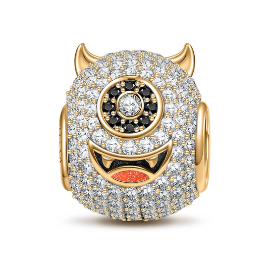 gona- Cyclops Tarnish-resistant Silver Charms With Enamel In 14K Gold Plated