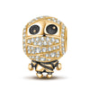 Cute Mummy Tarnish-resistant Silver Dangle Charms With Enamel In 14K Gold Plated