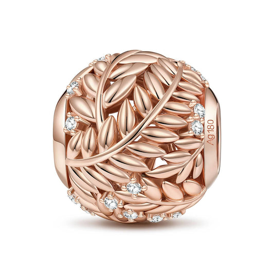 gona- Wheat Waves Tarnish-resistant Silver Charms In Rose Gold Plated