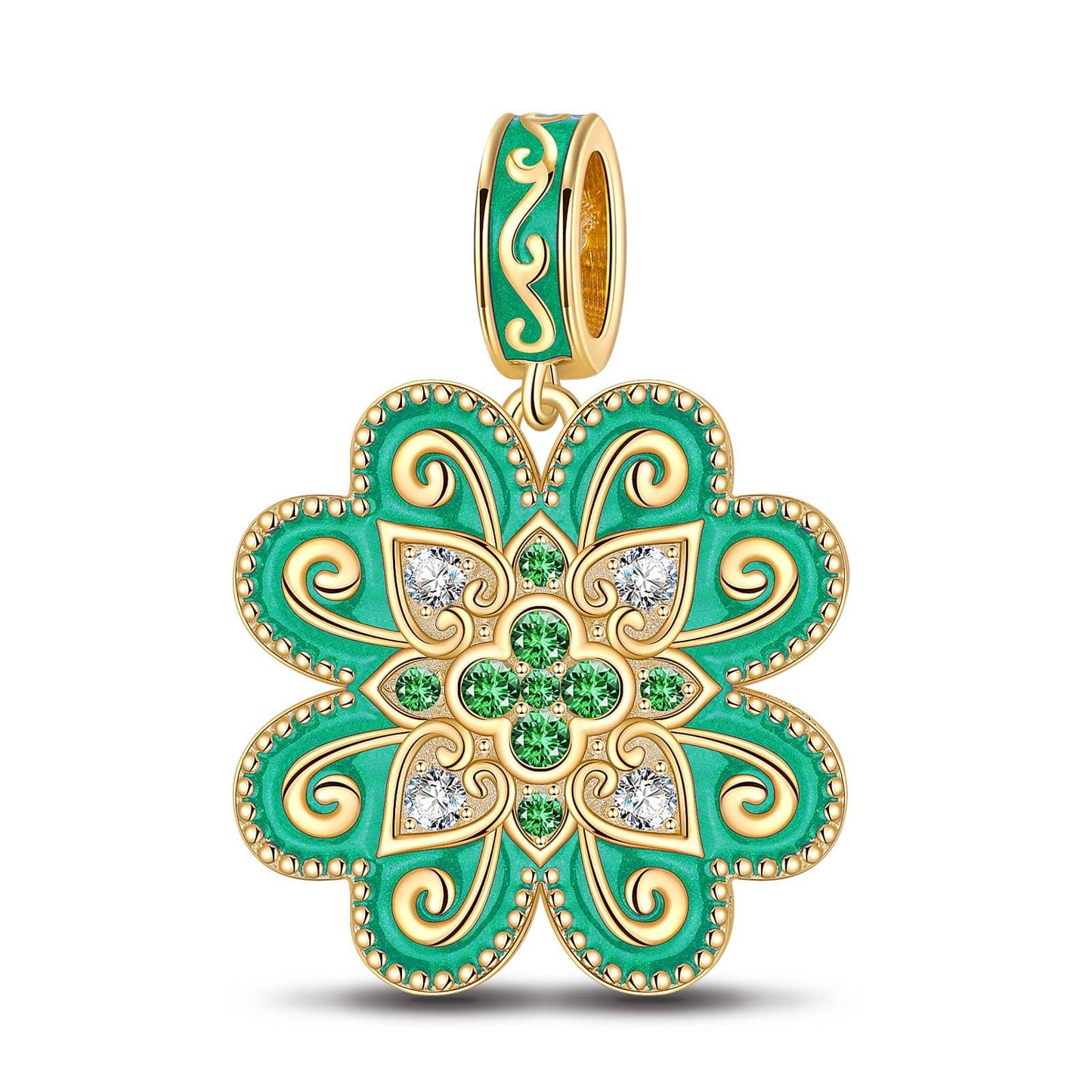 Chromatic Crush Tarnish-resistant Silver Dangle Charms With Enamel In 14K Gold Plated