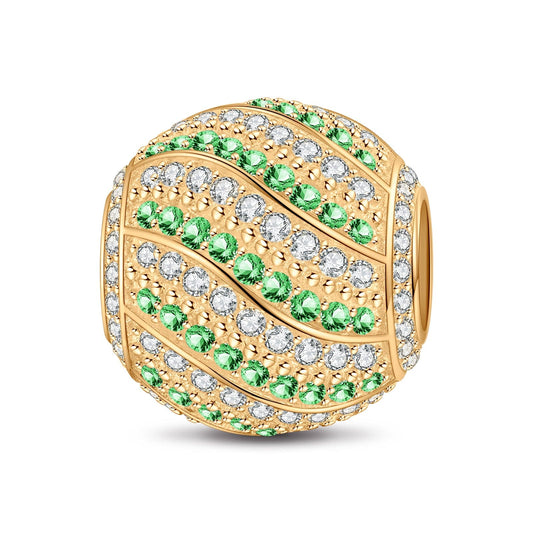 gona- Green Infinite Joy Tarnish-resistant Silver Charms In 14K Gold Plated