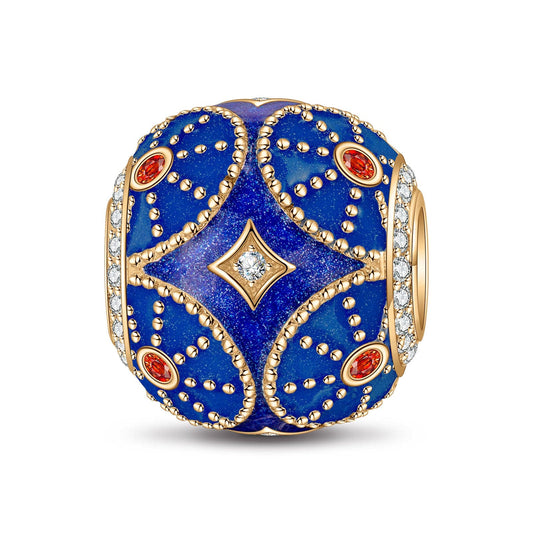 gona- Blue Mystic Light Tarnish-resistant Silver Charms With Enamel In 14K Gold Plated