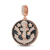 Journey To The Stars Tarnish-resistant Silver Dangle Charms With Enamel In Rose Gold Plated