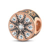 Ice And Snow Magic Tarnish-resistant Silver Charms With Enamel In Rose Gold Plated