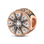 Ice And Snow Magic Tarnish-resistant Silver Charms With Enamel In Rose Gold Plated