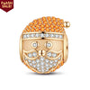 Orange Santa Clause Tarnish-resistant Silver Charms In 14K Gold Plated
