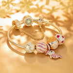 Orange Santa Clause Tarnish-resistant Silver Charms In 14K Gold Plated