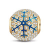 Ice Flake Tarnish-resistant Silver Charms With Enamel In 14K Gold Plated