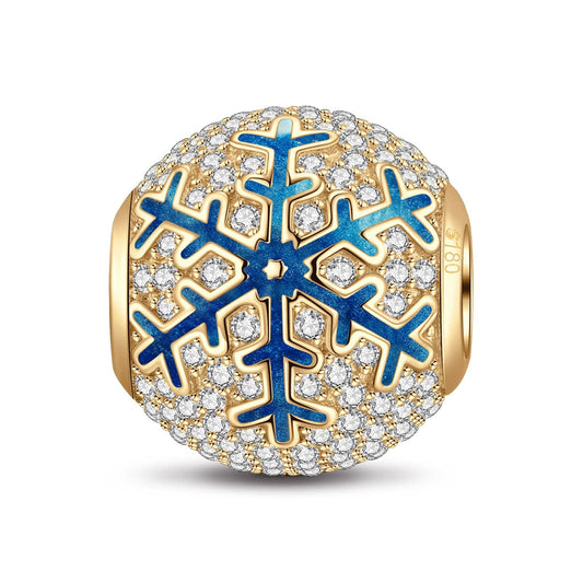 gona- Ice Flake Tarnish-resistant Silver Charms With Enamel In 14K Gold Plated