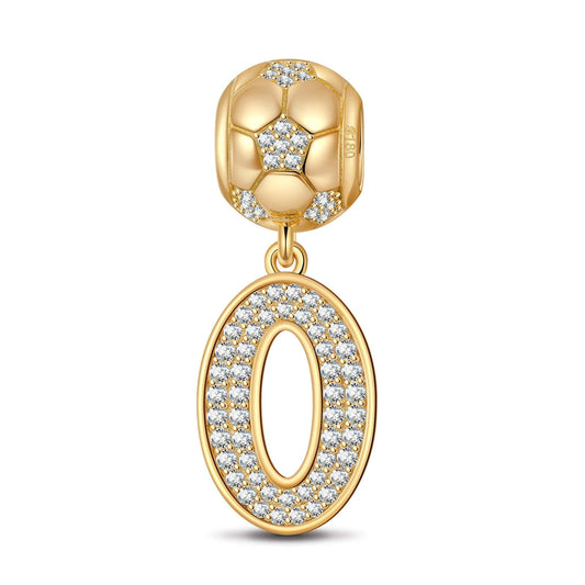 gona- Number Zero Tarnish-resistant Silver Dangle Charms In 14K Gold Plated