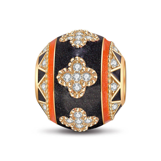 gona- Black Encounters Tarnish-resistant Silver Charms With Enamel In 14K Gold Plated