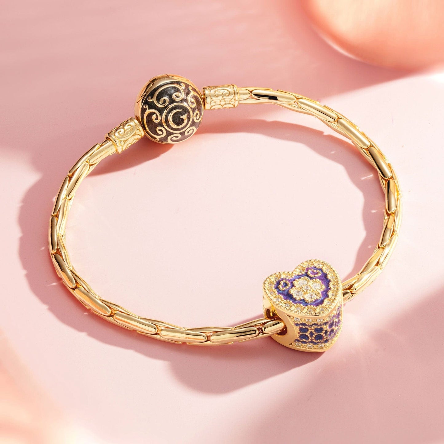 Honeymoon Period Tarnish-resistant Silver Charms With Enamel In 14K Gold Plated