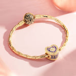 Honeymoon Period Tarnish-resistant Silver Charms With Enamel In 14K Gold Plated