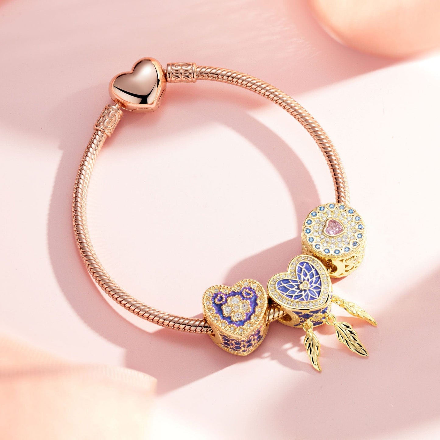 Honeymoon Period Tarnish-resistant Silver Charms With Enamel In 14K Gold Plated