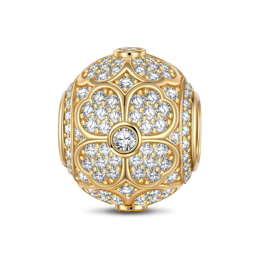 gona- Four-Leaf Clover Tarnish-resistant Silver Charms In 14K Gold Plated