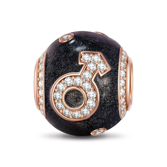 gona- You And Me Boy Tarnish-resistant Silver Charms With Enamel In Rose Gold Plated