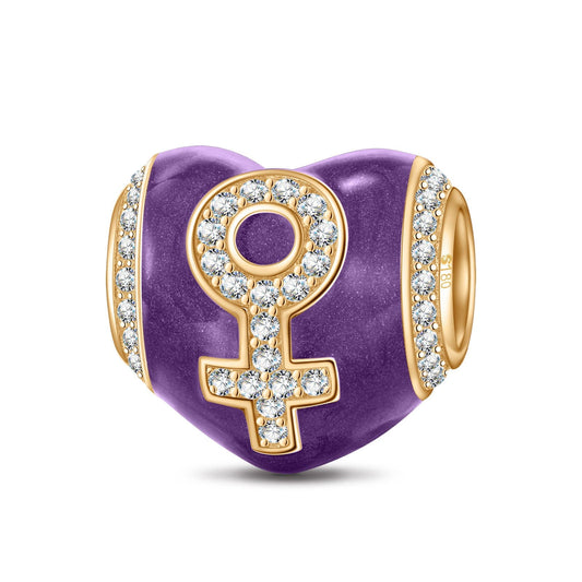 gona- You're In My Heart-Girl Tarnish-resistant Silver Charms With Enamel In 14K Gold Plated