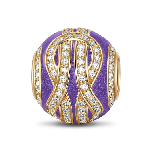 gona- Stay Together Glory Purple Tarnish-resistant Silver Charms With Enamel In 14K Gold Plated