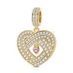 Embracing Love Tarnish-resistant Silver Dangle Charms In 14K Gold Plated