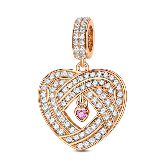 gona- Embracing Love Tarnish-resistant Silver Dangle Charms In Rose Gold Plated