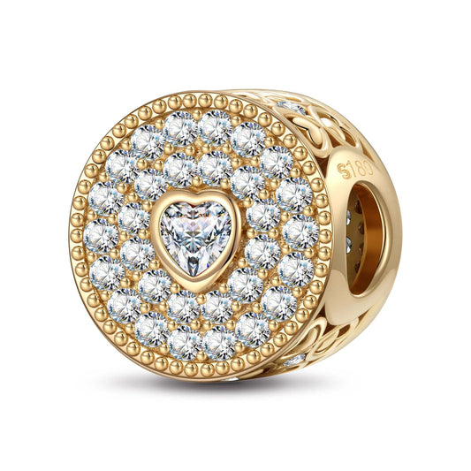 gona- The Pearl In The Palm Tarnish-resistant Silver Charms In 14K Gold Plated