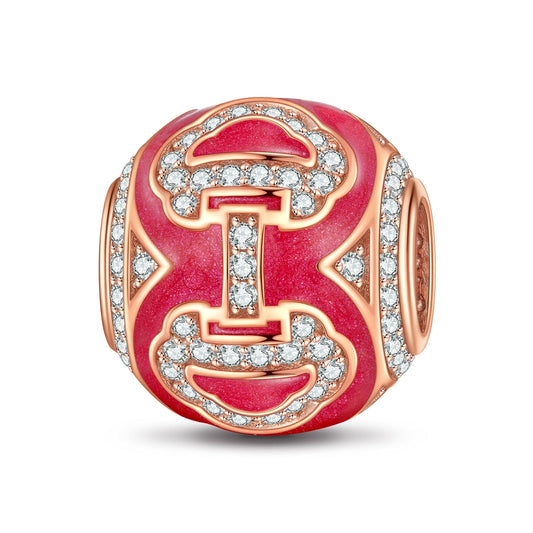 gona- Heart Lock Tarnish-resistant Silver Charms With Enamel In Rose Gold Plated