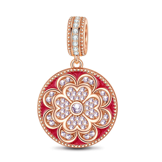 gona- Elegance Tarnish-resistant Silver Dangle Charms With Enamel In Rose Gold Plated