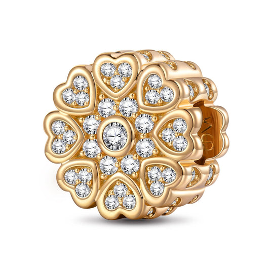gona- Surrounded By Love Tarnish-resistant Silver Charms In 14K Gold Plated