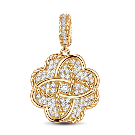 gona- Romantic Encounters Tarnish-resistant Silver Dangle Charms In 14K Gold Plated