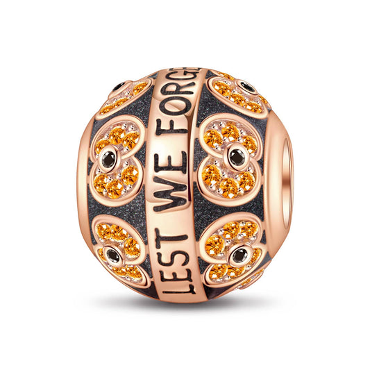 gona- Phalaenopsis Tarnish-resistant Silver Charms With Enamel In Rose Gold Plated