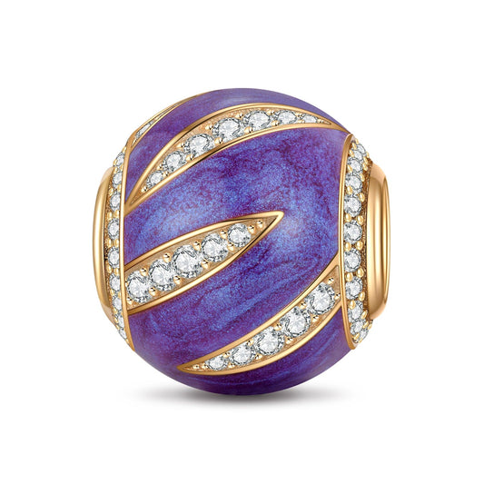 gona- Purple Light Boats Tarnish-resistant Silver Charms With Enamel In 14K Gold Plated
