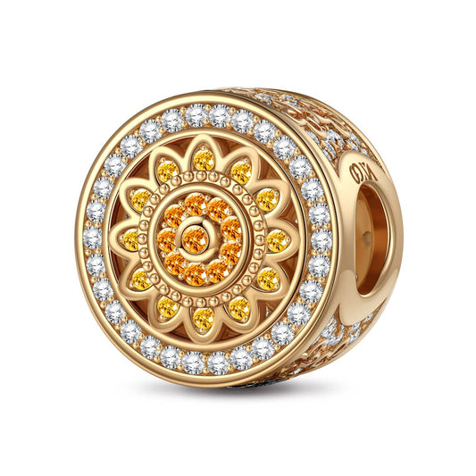 gona- Sunflower Tarnish-resistant Silver Charms In 14K Gold Plated