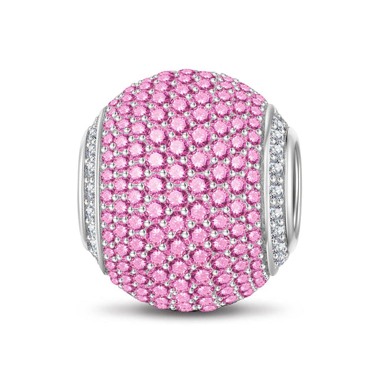 gona- Fancy Pink Zirconia Minimalist Tarnish-resistant Silver Charms In White Gold Plated