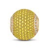 Yellow Zirconia Minimalist Tarnish-resistant Silver Charms In 14K Gold Plated