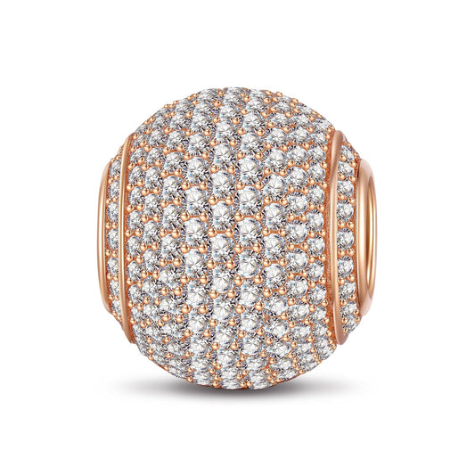 gona- White Zirconia Minimalist Tarnish-resistant Silver Charms In Rose Gold Plated