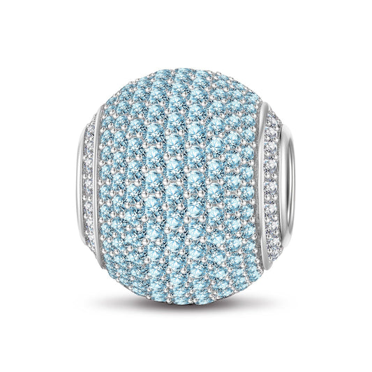 gona- Blue Zirconia Minimalist Tarnish-resistant Silver Charms In White Gold Plated